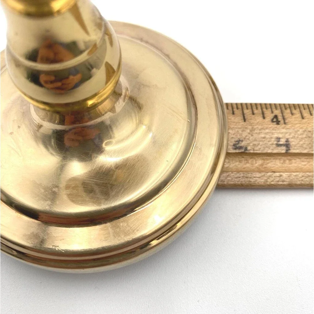 Baldwin Solid Brass Candlestick Holders Set of 2, Vintage, 4.75 Inch